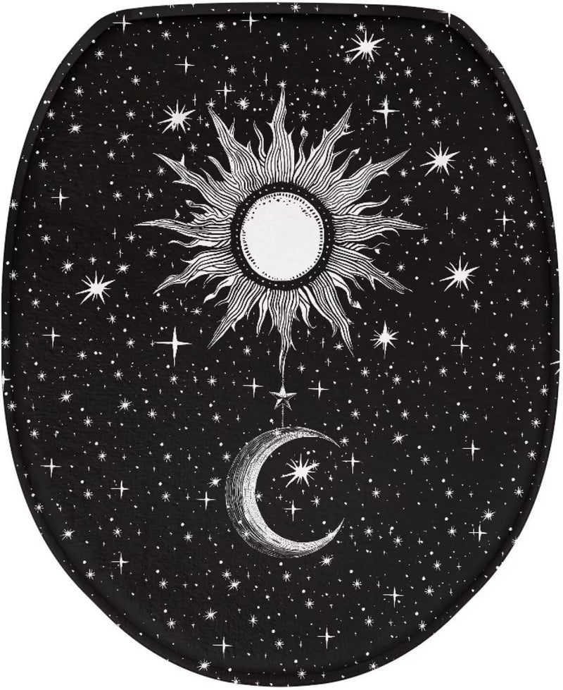Flashideas Gothic Sun Moon Toilet Cover Seat Toilet Seat Covers for Bathroom Easy to Clean Toilet Lid Cover Bathroom Decoration Accessories Seat Covers Fits Most Lids for Accessories Decor - Image 1
